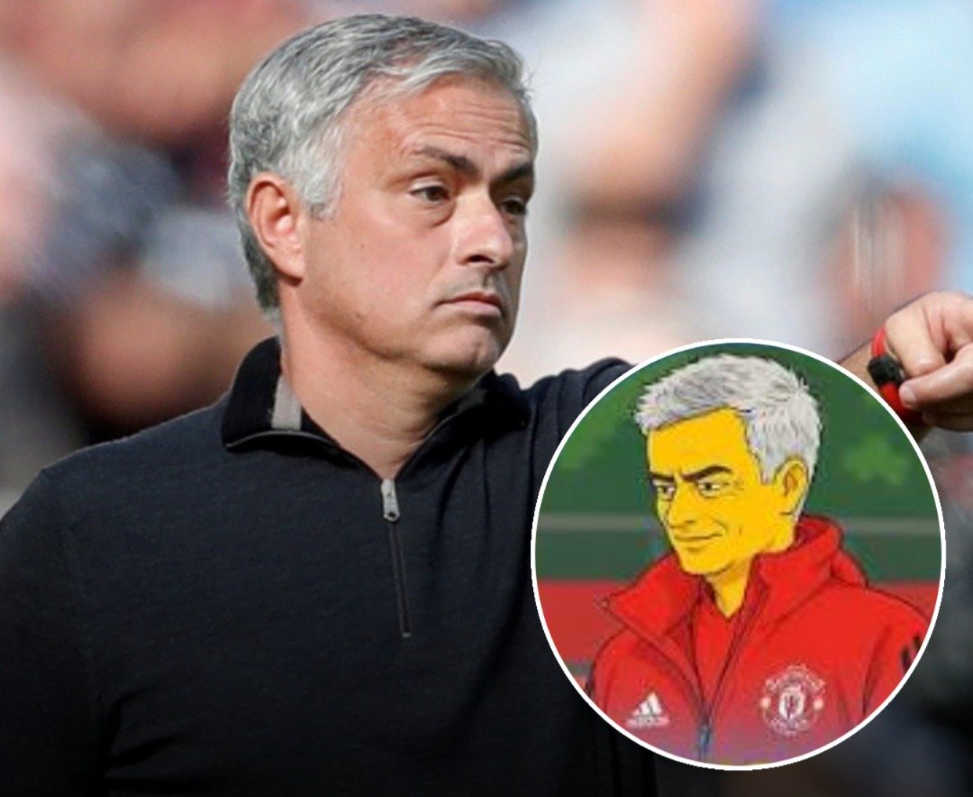 José Mourinho junto a su versión caricaturizada al estilo de Los Simpson